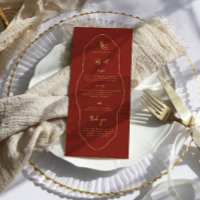 Monogram Wedding Menu mit Danke