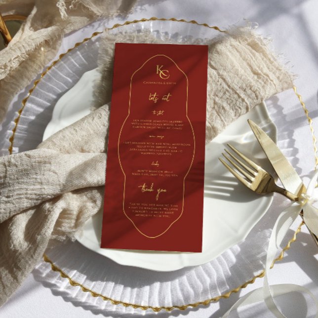 Monogram Wedding Menu mit Danke Menükarte (Von Creator hochgeladen)