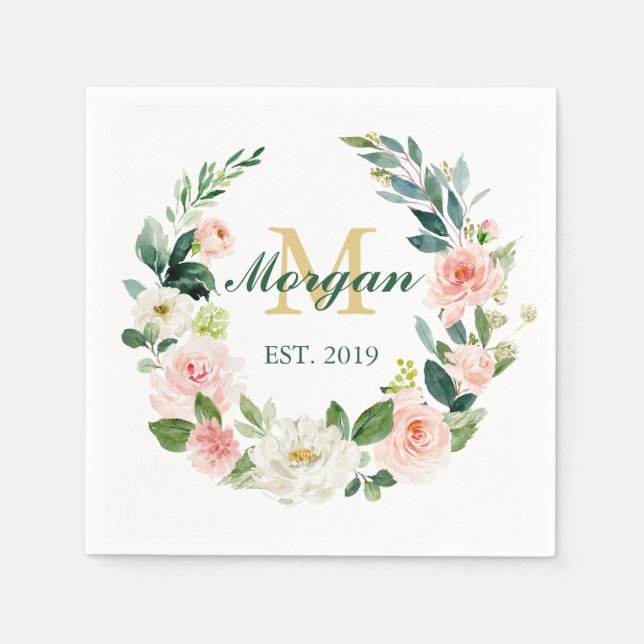 Monogram Wedding Napkin etabliert Serviette (Vorderseite)