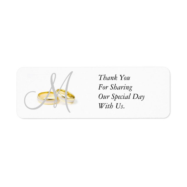 Monogram Wedding Rings Danke Labels (Vorne)