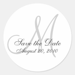 Monogram Wedding Save the Date Siegel Sticker