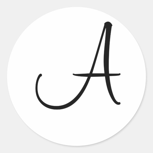 Monogram Wedding Schwarz-weiße benutzerdefinierte  Runder Aufkleber (Vorderseite)