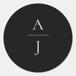 Monogram Wedding Schwarz-weißer Umschlag Aufkleber