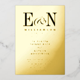 Monogram Wedding Solid Gold Folieneinladung