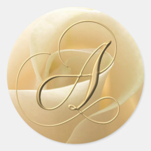Monogram Wedding Stickers - Buchstabe A