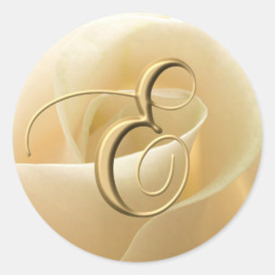 Monogram Wedding Stickers - Buchstabe E