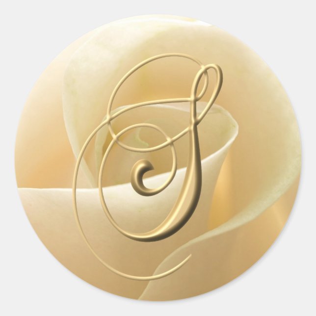 Monogram Wedding Stickers - Buchstabe S (Vorderseite)