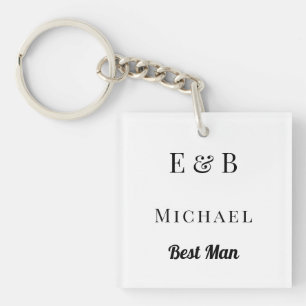Monogram Wedding Trauzeuge Gift Personalisiert Bla Schlüsselanhänger