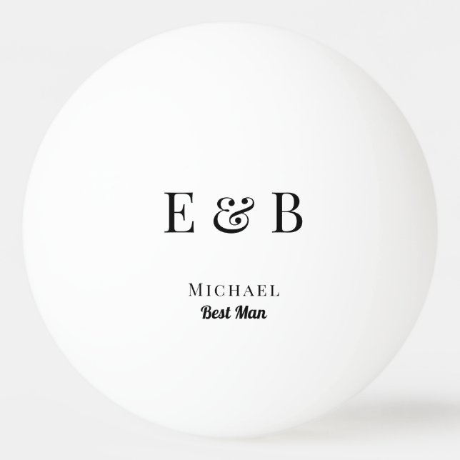 Monogram Wedding Trauzeuge Gift Personalisiert Bla Tischtennisball (Vorderseite)