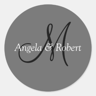 Monogram Wedding Umschlag Aufkleber