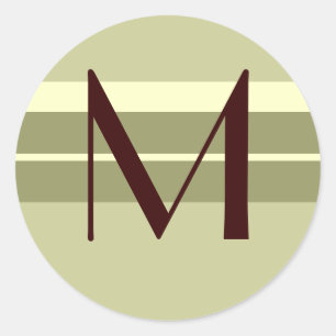 Monogram Wedding Umschlag Aufkleber Brown Elfenbei