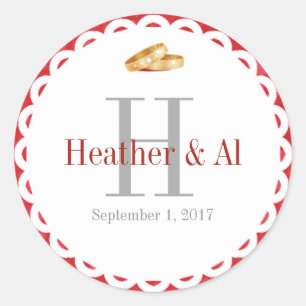 Monogram Wedding Umschlag Aufkleber Stickers