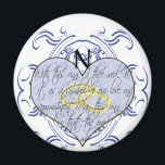 Monogram Wedding Vow Heart Magnet<br><div class="desc">Einladungen und Geschenke für Monogram-Hochzeiten</div>