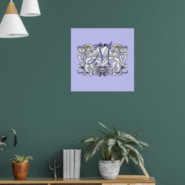 Monogram Wedding Vow Heart Poster (Wohnzimmer 1)