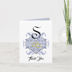 Monogram Wedding Vow Herzlichen Dank Dankeskarte
