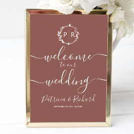 Monogram Wedding Welcome Sign Foam Board Poster