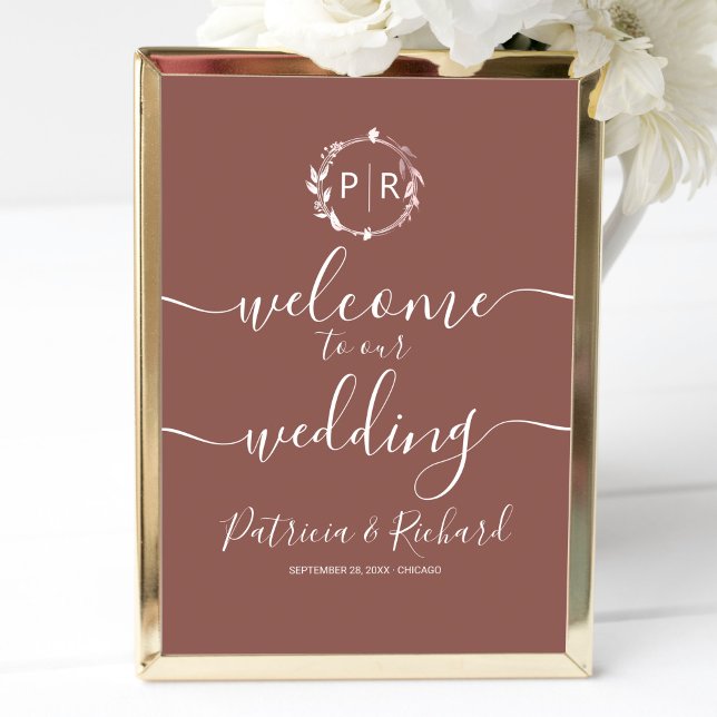 Monogram Wedding Welcome Sign Foam Board Poster (Von Creator hochgeladen)