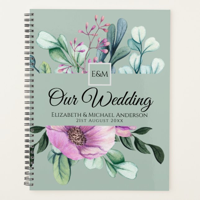 Monogram WEDER PLANER lila Blume Neuigkeiten (Vorderseite)