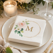 Monogram Wedkin Napkin Cocktail Napkin