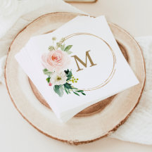Monogram Wedkin Napkin Cocktail Napkin