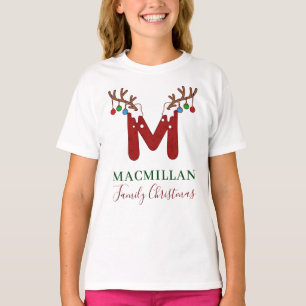 Monogram WeihnachtsTochter passt Familie Custom T-Shirt