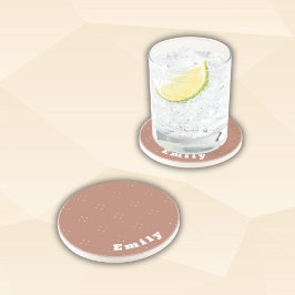 Monogram, weißer Pfeil auf mocha-mussen Hintergrun Getränkeuntersetzer