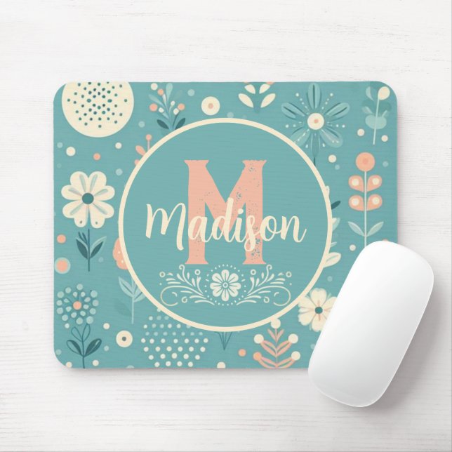 Monogram Whimsical Blogs Mousepad (Mit Mouse)