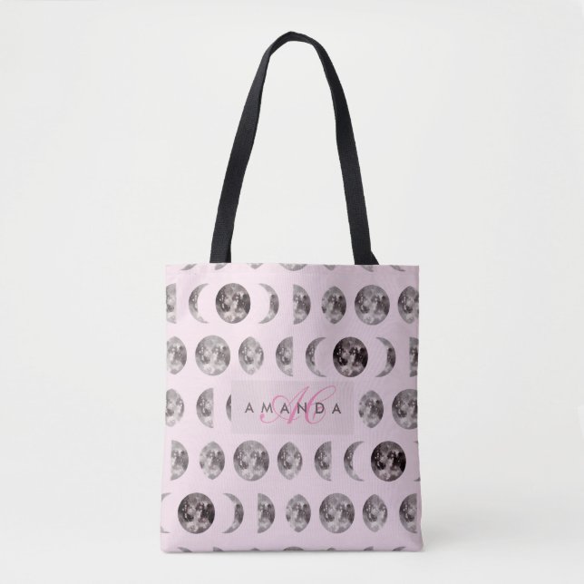 Monogram Whimsical Dreamy Moon Phases (Vorderseite)
