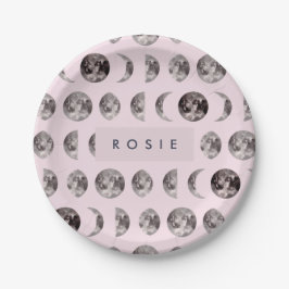 Monogram Whimsical Dreamy Moon Phases Pappteller