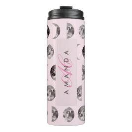 Monogram Whimsical Dreamy Moon Phases Thermosbecher