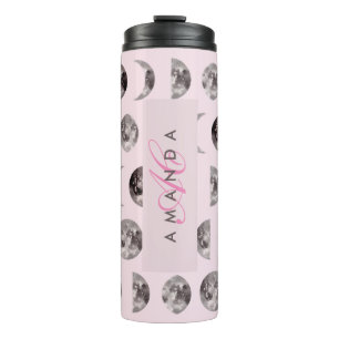 Monogram Whimsical Dreamy Moon Phases Thermosbecher