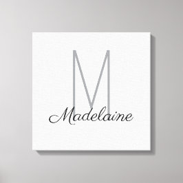 Monogram White Black Personal Elegant Leinwanddruck