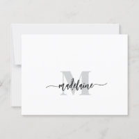 Monogram White Black Silver Color Personal