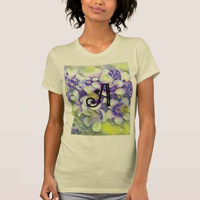Monogram White Cheroms Watercolor T-Shirt (Vorderseite)