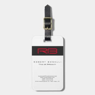 Monogram White Dark Gray Red Gepäckanhänger