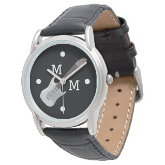 Monogram White Gitarre Design Armbanduhr