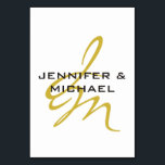 Monogram White Gold Color Schlicht Modern Minimali Tischnummer<br><div class="desc">Suchen Sie nach einem funktionalen und aussehenden Design? Dieses einfache,  minimalistische und moderne Design ist für Sie. Wie wäre es mit diesem Design,  das Ihnen Aufmerksamkeit zeichne?</div>