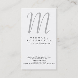 Monogram White Gray Berufliche Visitenkarte