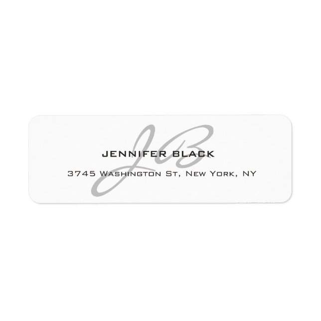 Monogram White Grey Color Schlicht Modernes Minima (Vorne)