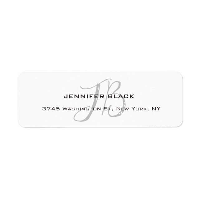 Monogram White Grey Color Schlicht Modernes Minima (Vorne)