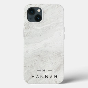 Monogram White Gry   Elegantes Gold Minimalistisch Case-Mate iPhone Hülle