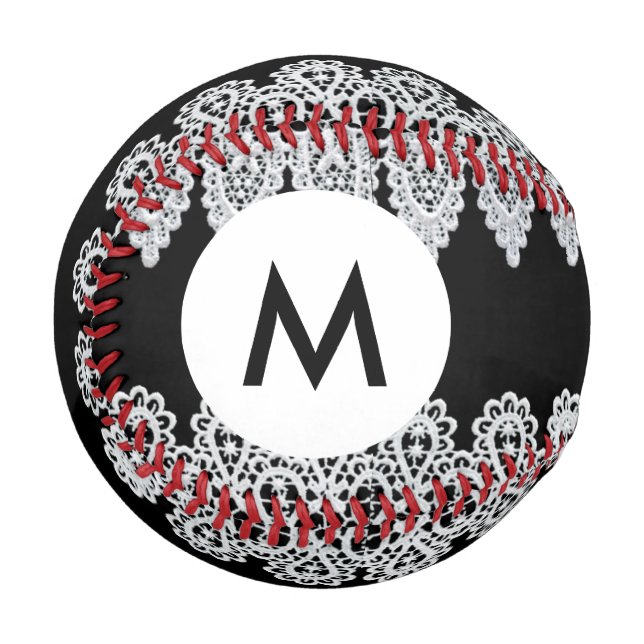 Monogram White Lace Baseball (Vorderseite Links)