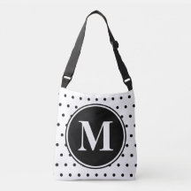 Monogram White Polka Dots Zitat