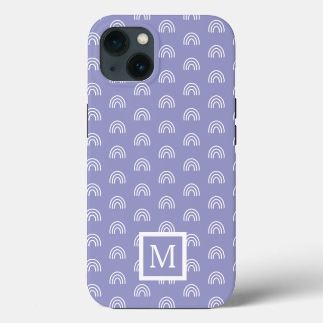 Monogram White Rainbow Case-Mate iPhone Hülle (Rückseite)
