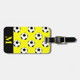 Monogram, White Soccball Balls, gelb Gepäckanhänger