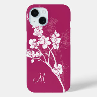 Monogram White Spring blüht auf Acai Pink Case-Mate iPhone Hülle