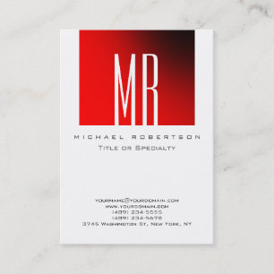 Monogram White Strip Chubby Business Card Visitenkarte