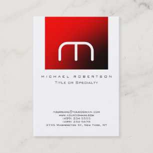 Monogram White Strip Chubby Business Card Visitenkarte