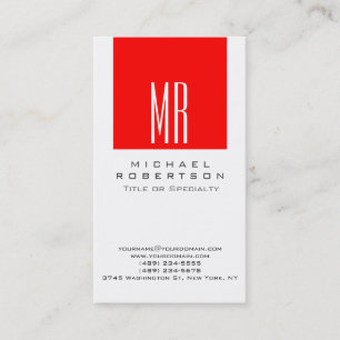 Monogram White Stripe Professional Business Card Visitenkarte