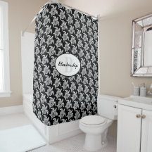 Monogram White Tribal Turtle Pattern Over Black